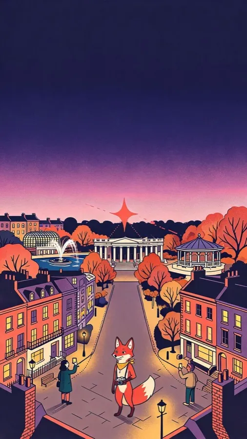 Leamington Spa at dusk