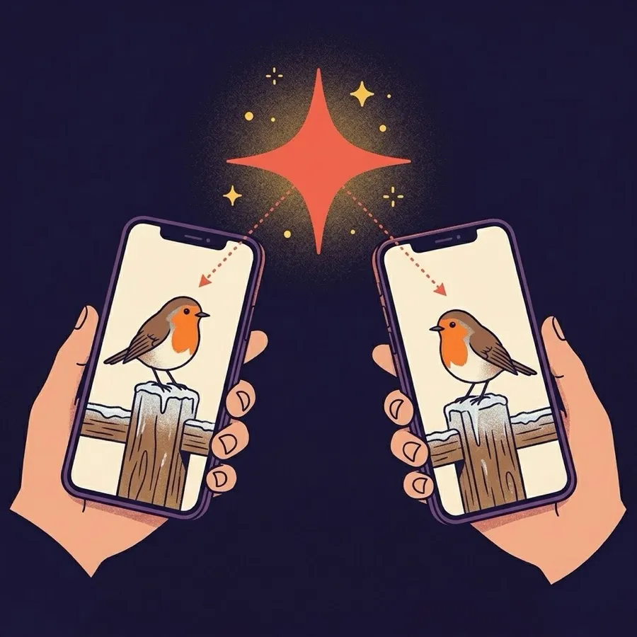 A spark between two phones