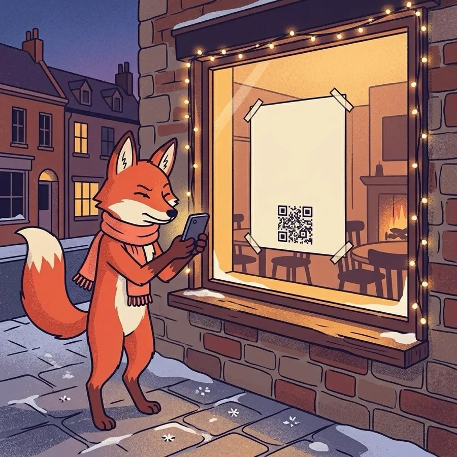 Flick at a fairy-lit shop window
